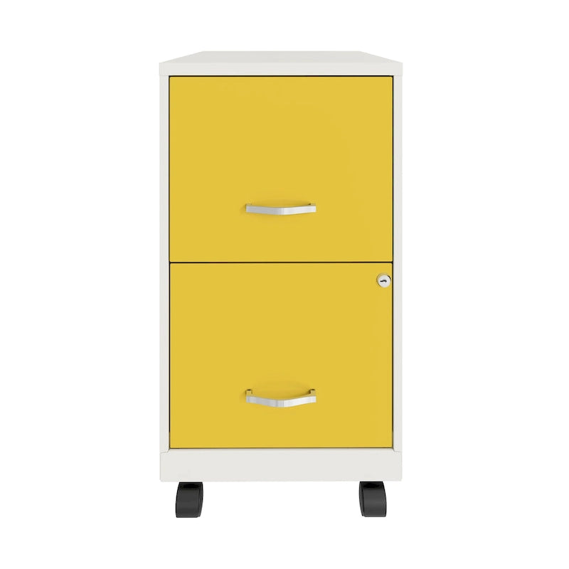 Pearl White 2-Drawer Mobile File Cabinet, Under-Desk