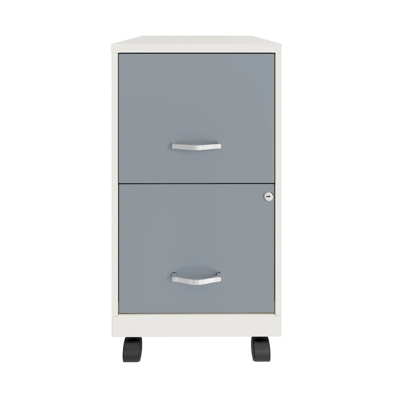 Pearl White 2-Drawer Mobile File Cabinet, Under-Desk