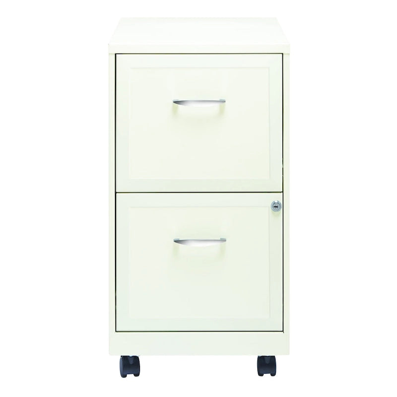 Pearl White 2-Drawer Mobile File Cabinet, Under-Desk