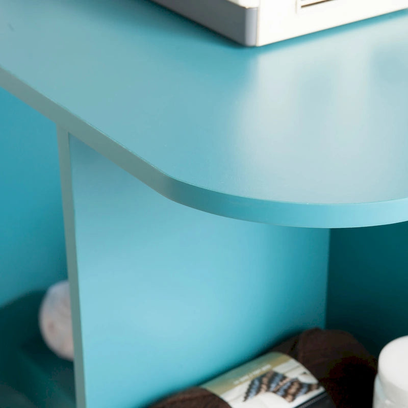 Expandable Rolling Sewing Table / Craft Station in Turquoise
