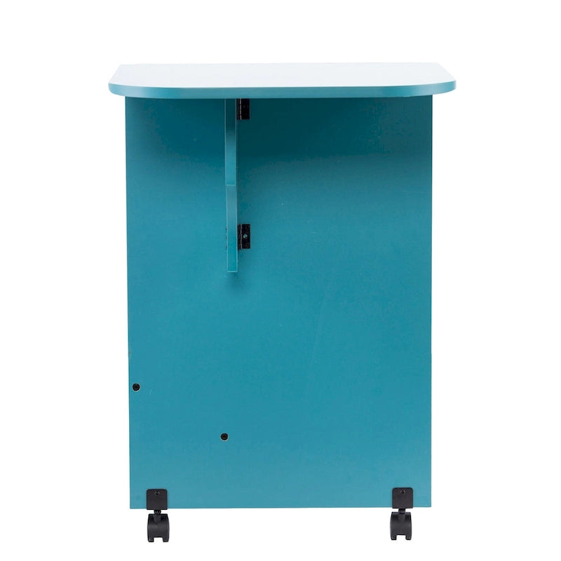 Expandable Rolling Sewing Table / Craft Station in Turquoise