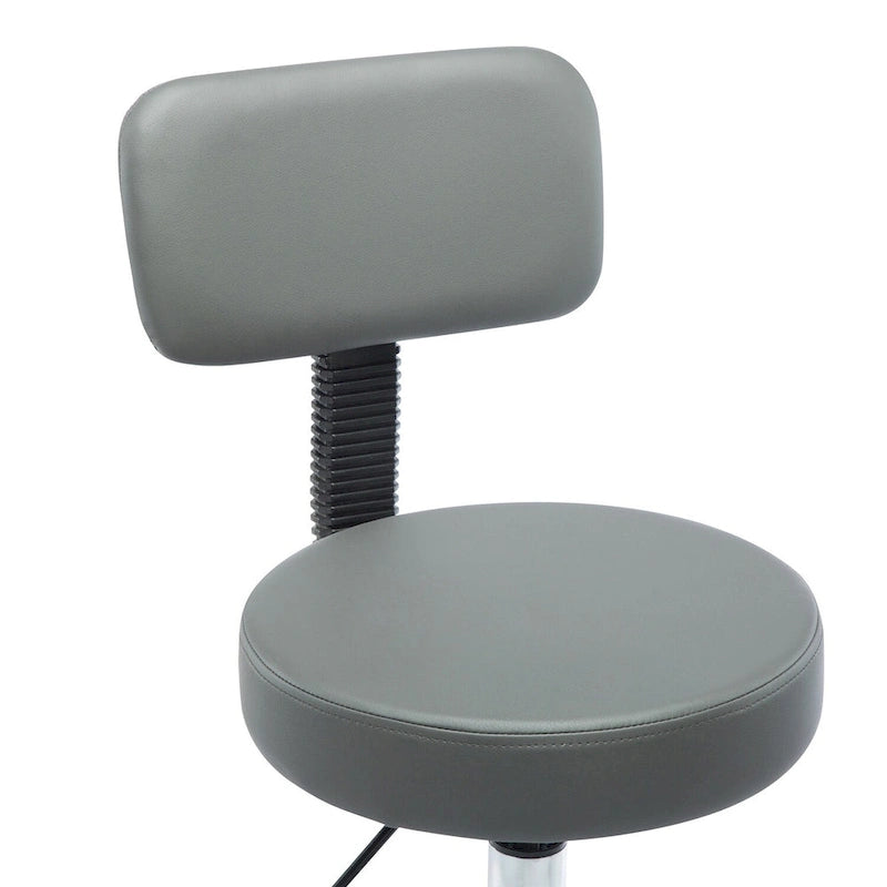 Adjustable Rolling Work Stool with Faux Leather Seat and Foldable Footrest, Versatile Stool for Home Office, Vanity,