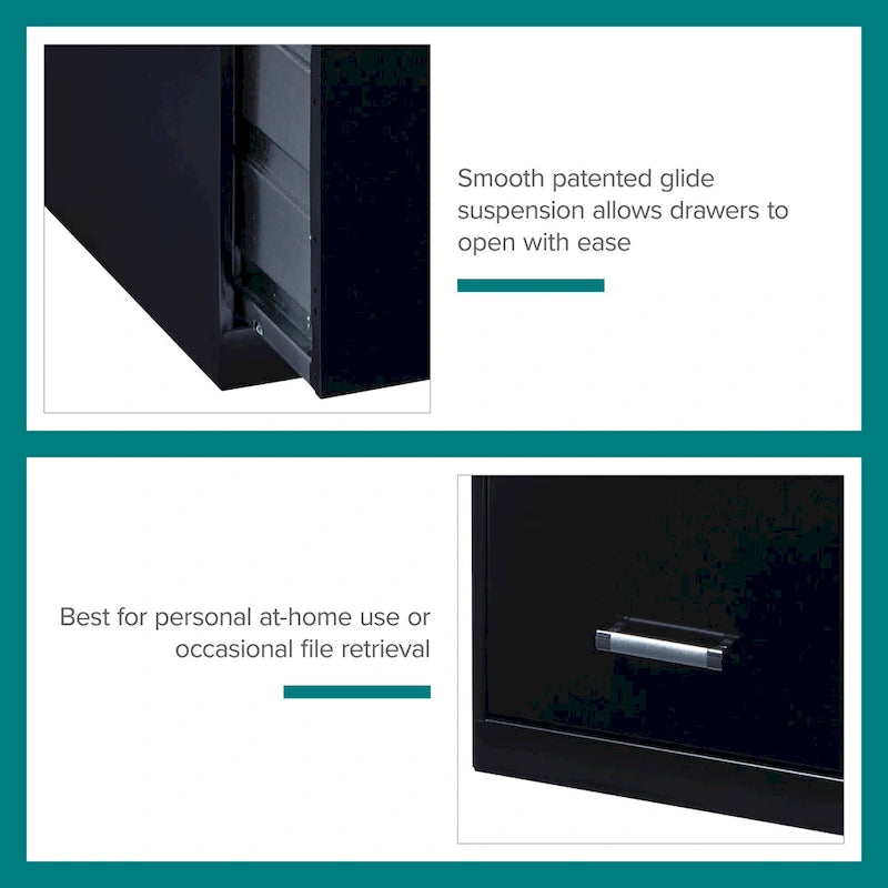 Space Solutions 18-inch Deep 4-drawer Black Metal File Cabinet