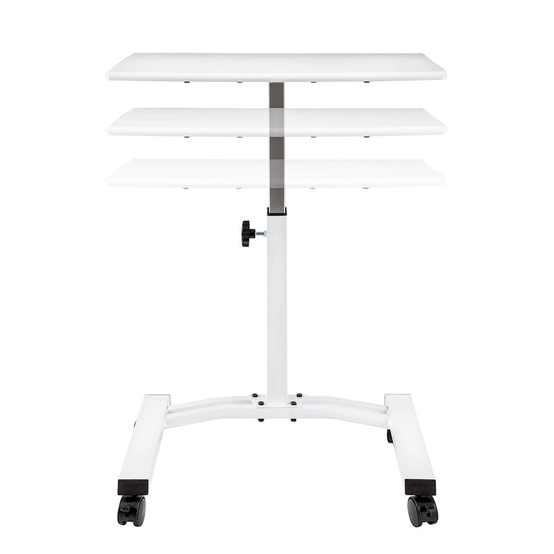 Height Adjustable Mobile Laptop Desk Cart with Locking Wheels