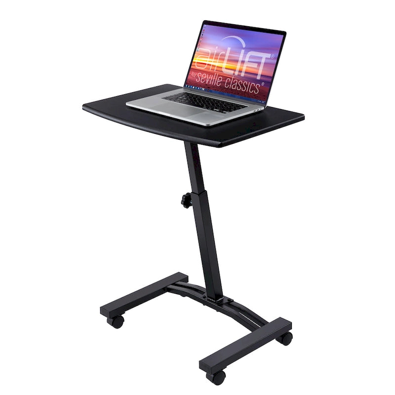 Height Adjustable Mobile Laptop Desk Cart with Locking Wheels