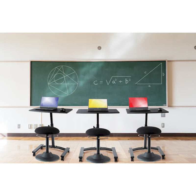 Height Adjustable Mobile Laptop Desk Cart with Locking Wheels