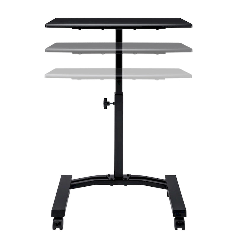 Height Adjustable Mobile Laptop Desk Cart with Locking Wheels