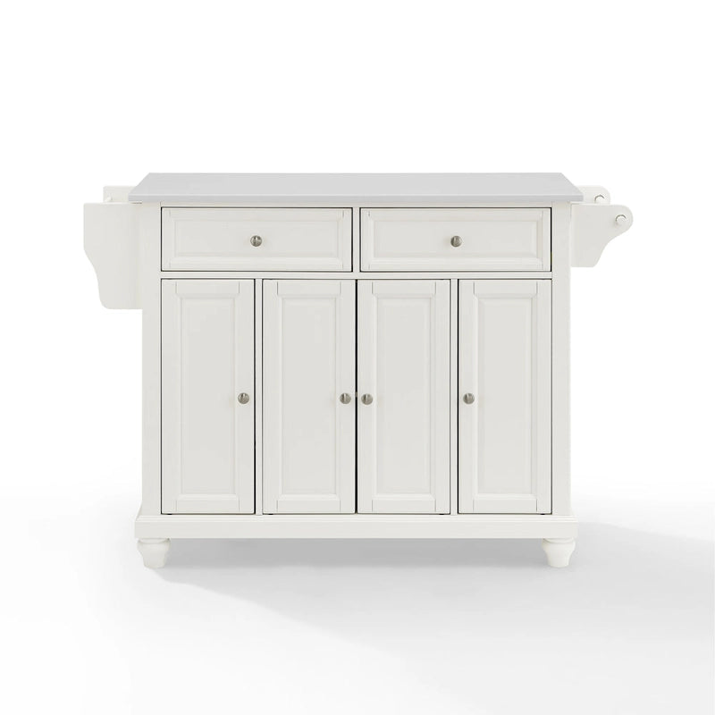 Granite Top Full Size Kitchen Island with 3 Cabinets and 2 Drawers