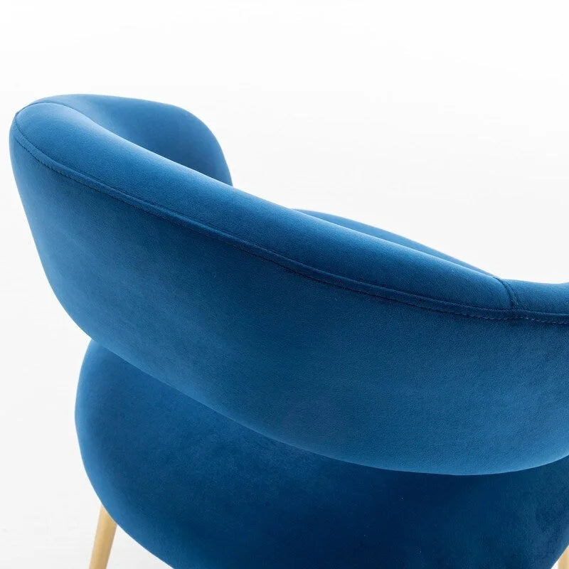 Mid-Century Modern Velvet Open-Back Dining Chair with Gold Legs, Set of 4