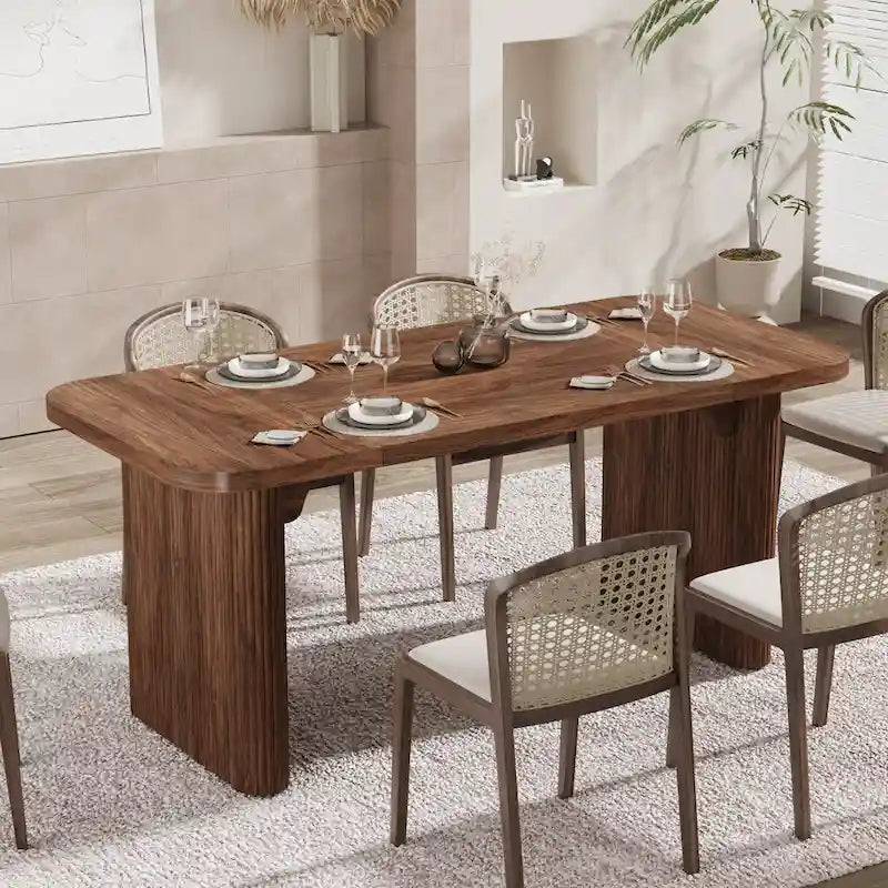 62-inch Rectangular Dining Table for 4-6, Modern Simple Kitchen Dinner Tables for Dining Room
