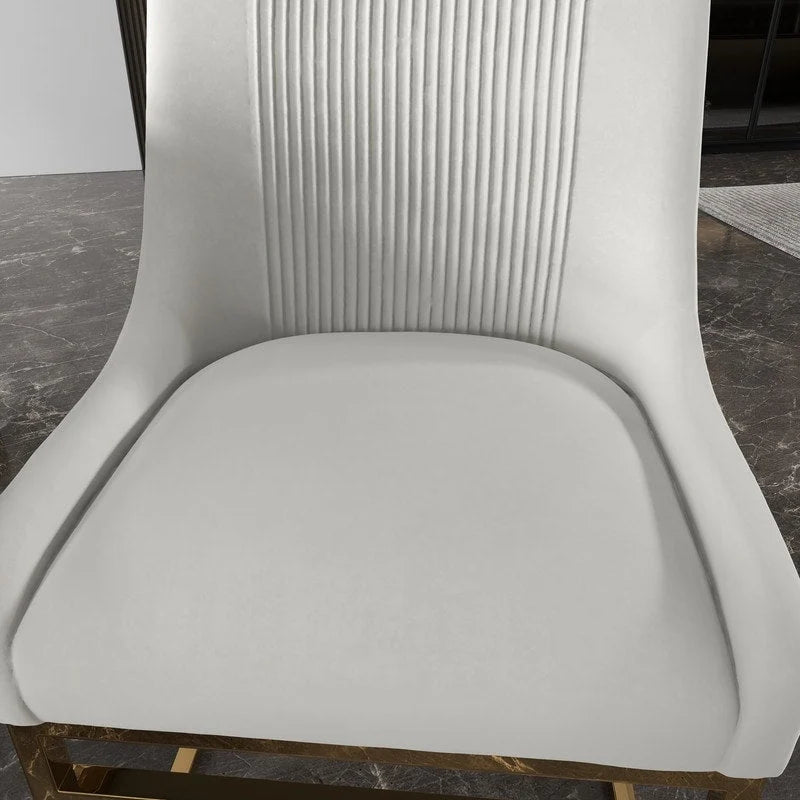 Contemporary Velvet Dining Chair with Gold Metal Legs, Set of 8