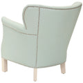 Brown Club Chair with Brass Nail Heads and Birch Legs