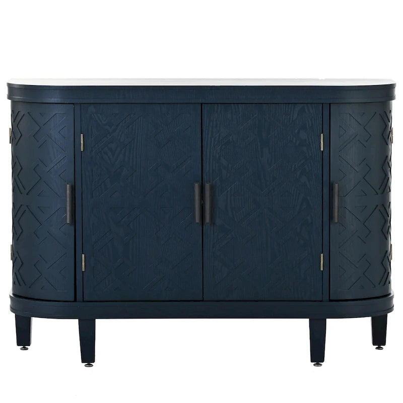 Wood Accent Storage Cabinet Sideboard with 4 Doors