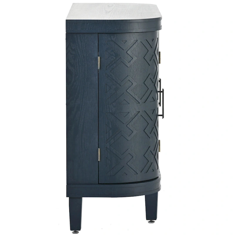 Wood Accent Storage Cabinet Sideboard with 4 Doors