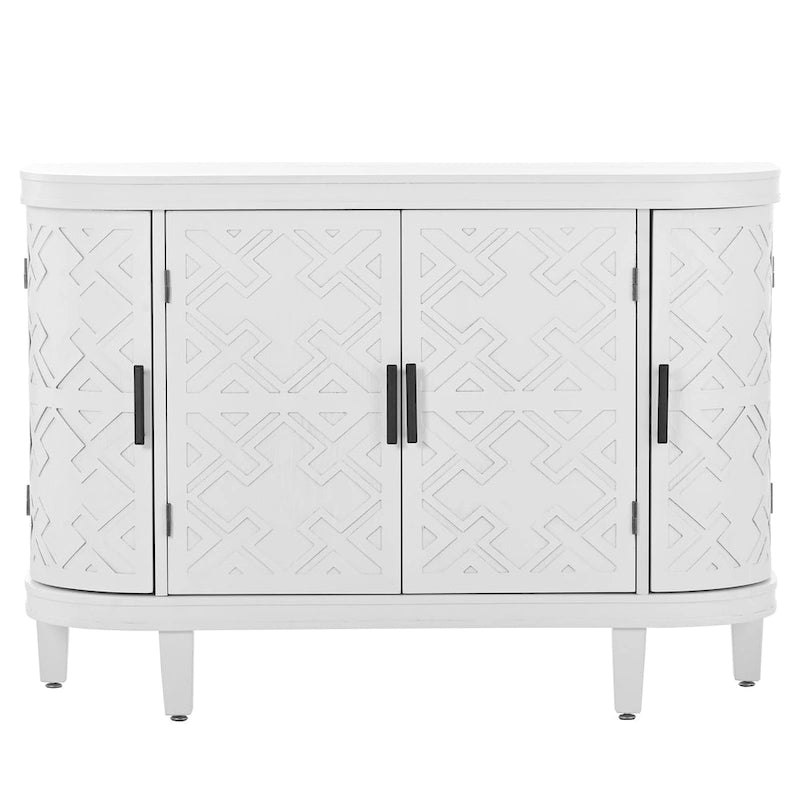 Wood Accent Storage Cabinet Sideboard with 4 Doors