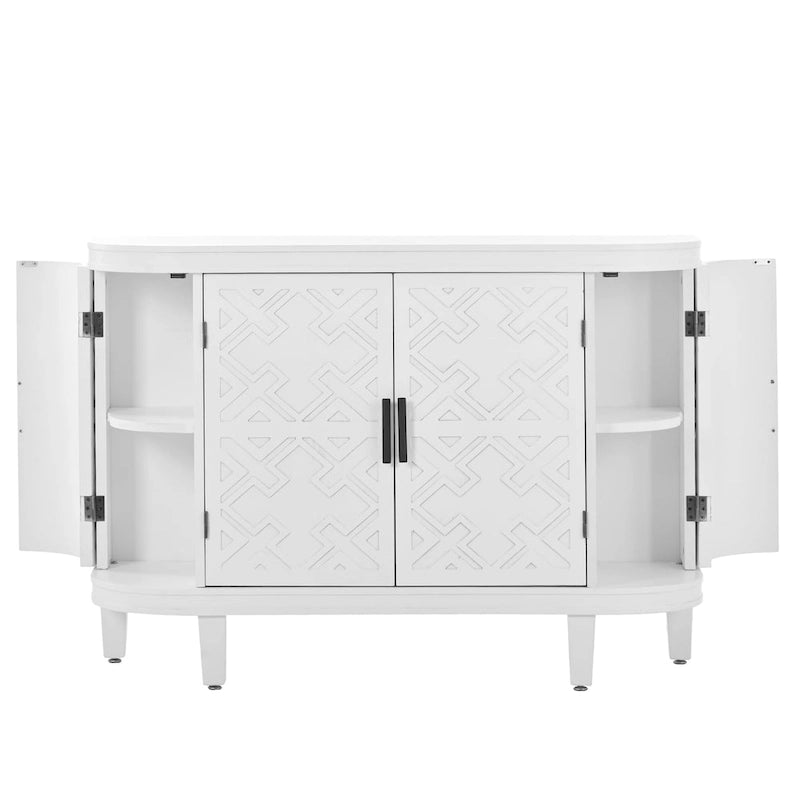 Wood Accent Storage Cabinet Sideboard with 4 Doors