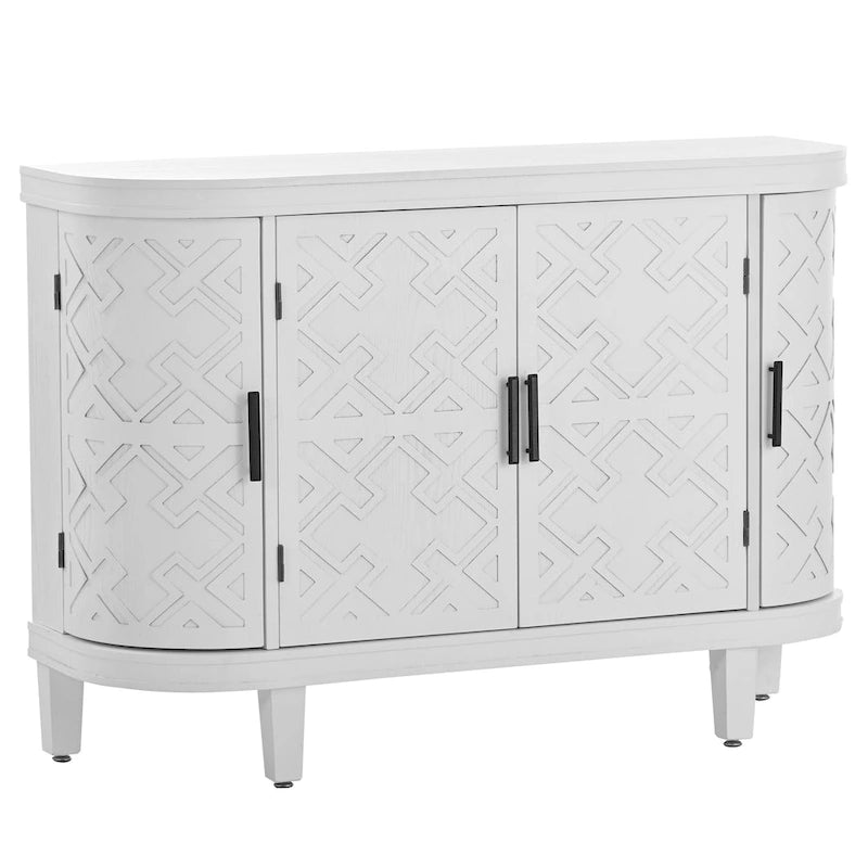 Wood Accent Storage Cabinet Sideboard with 4 Doors