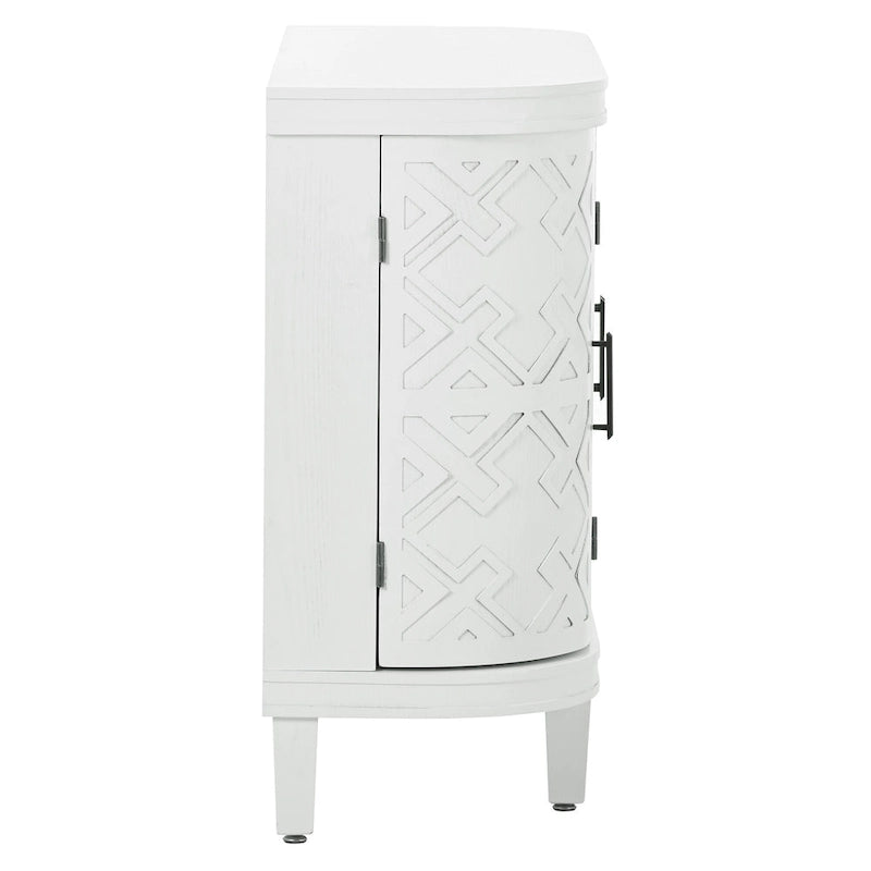 Wood Accent Storage Cabinet Sideboard with 4 Doors