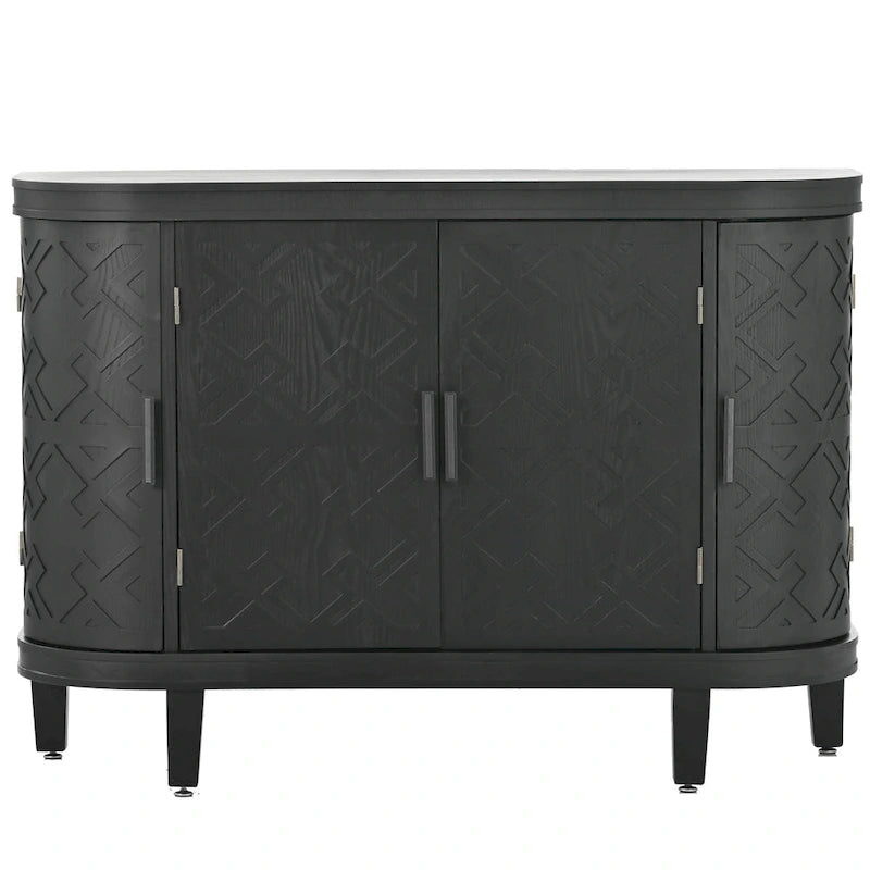 Wood Accent Storage Cabinet Sideboard with 4 Doors