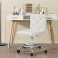 Armless PU Leather Mid-Back Office Chair with 360° Swivel