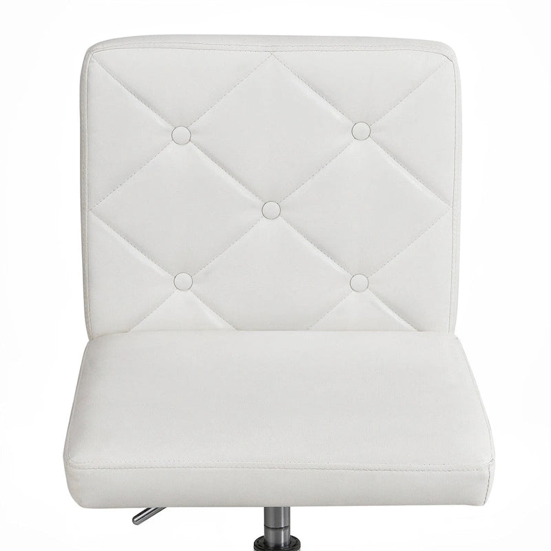 Armless PU Leather Mid-Back Office Chair with 360° Swivel