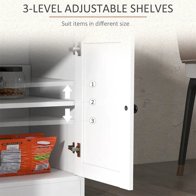Farmhouse Buffet Cabinet with 2 Drawers and Adjustable Shelves