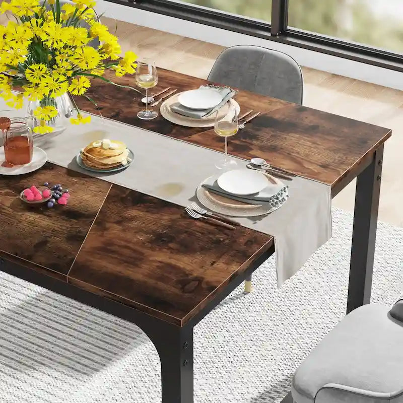 78.74 Inches Modern Dining Table for 8-10, Rectangular Kitchen Table - 78.7W x 39.4D