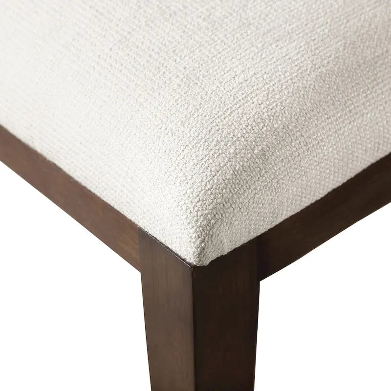 Modern Dark Walnut Solid Wood Dining Chair with Padded Seat, Set of 2