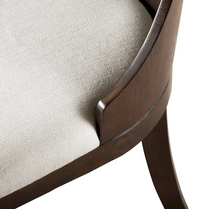 Modern Dark Walnut Solid Wood Dining Chair with Padded Seat, Set of 2