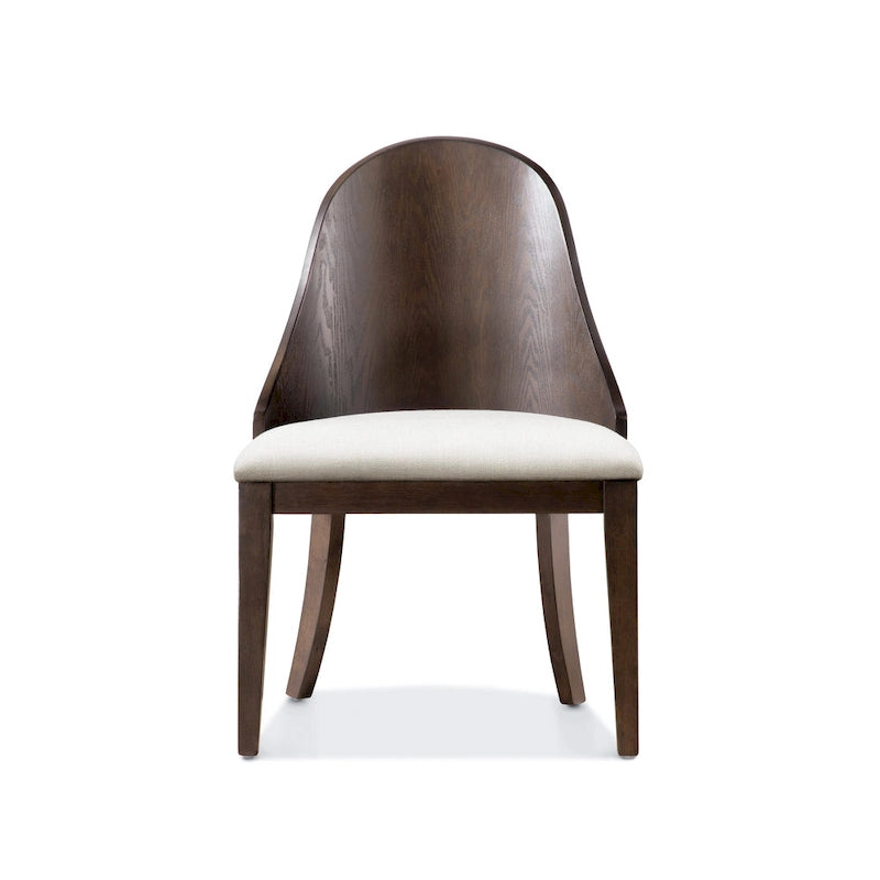 Modern Dark Walnut Solid Wood Dining Chair with Padded Seat, Set of 2