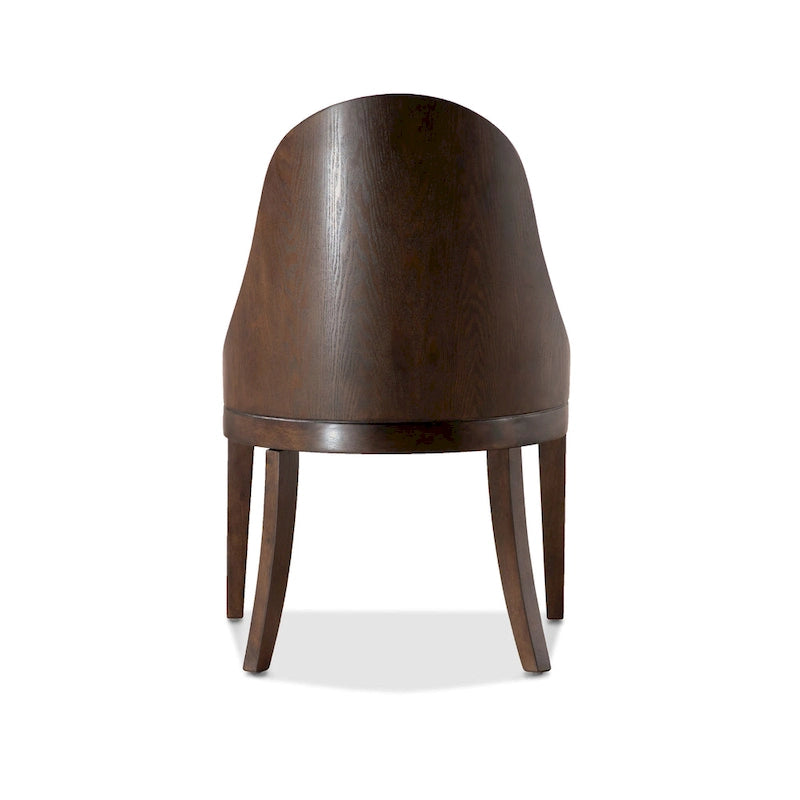 Modern Dark Walnut Solid Wood Dining Chair with Padded Seat, Set of 2